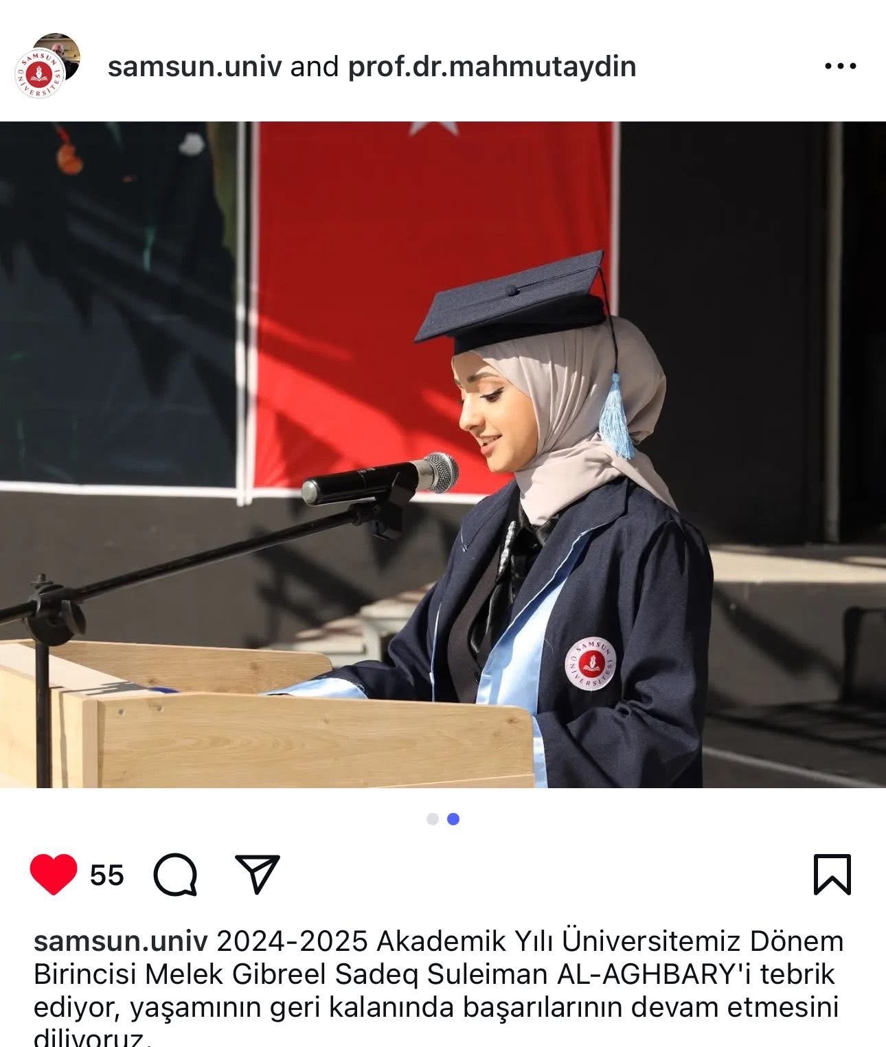 مرصد المهاجر اليمني يبارك لملاك الأغبري تخرجها الأولى على جامعة سامسون